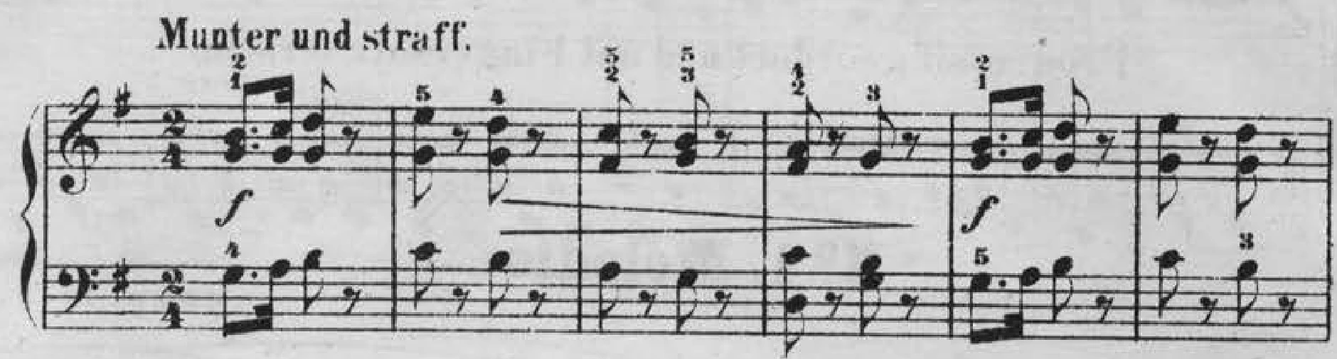The complete first system, bars one to six, from the historical scan