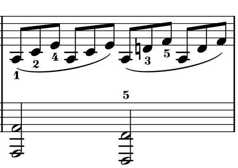 Bar 3 has an A octave in the bass for a half note, then F-sharp for a half note. The right-hand triplets change from A C-sharp E to A D-natural F-sharp. The D carries a natural sign.