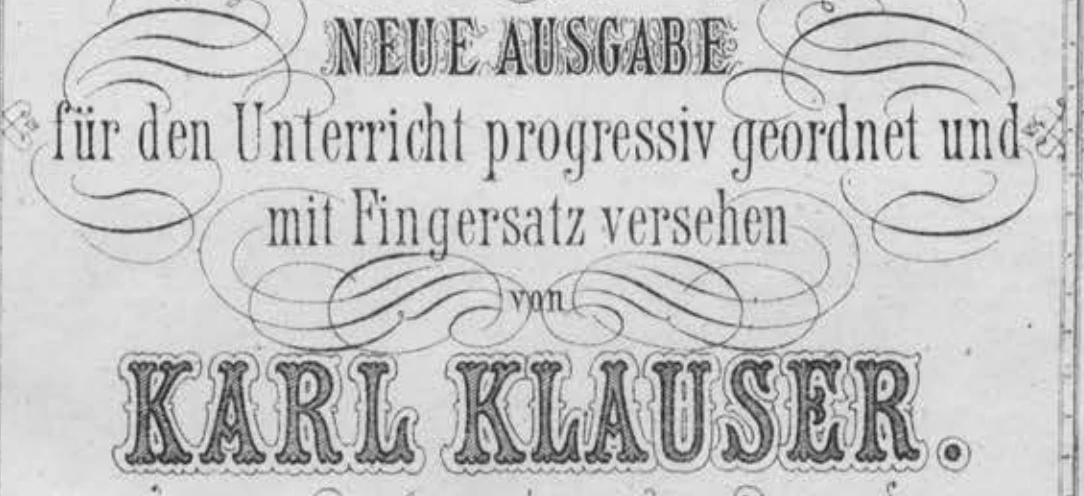 学習用の配列と運指に関する説明の下にKarl Klauserの名前がある
